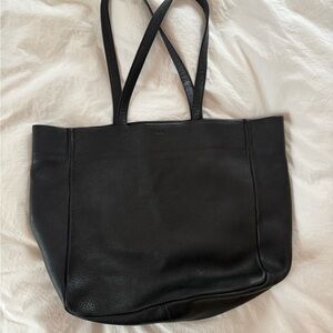 BAGGU Rare Black Leather Tote Bag